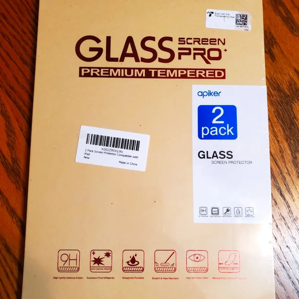 Apiker 2 Pack Glass Screen Protector for Ipad